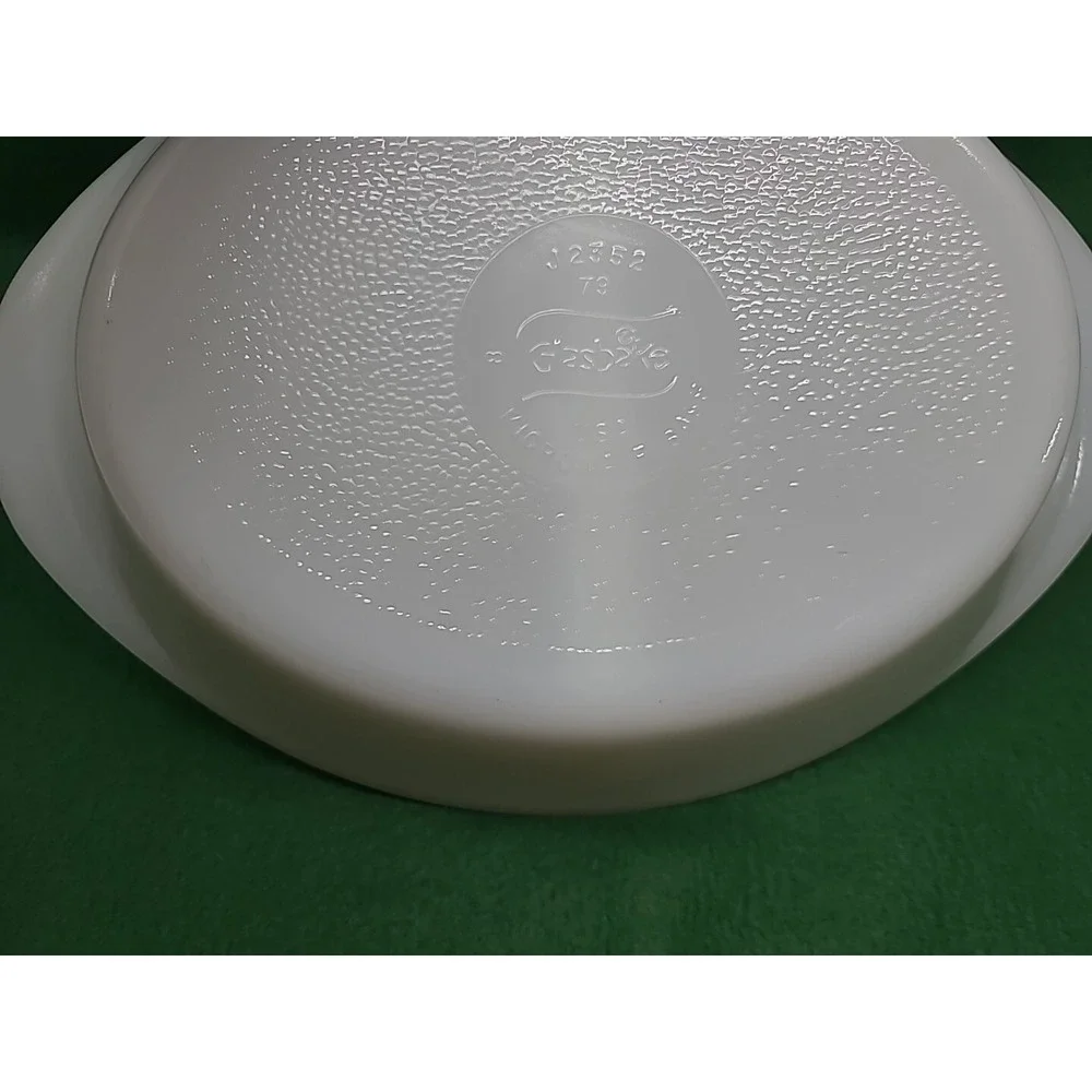 Divided‎ Bake Serving Dish GLASBAKE Milk Glass Oval  J-2352 Measures 8.5x12